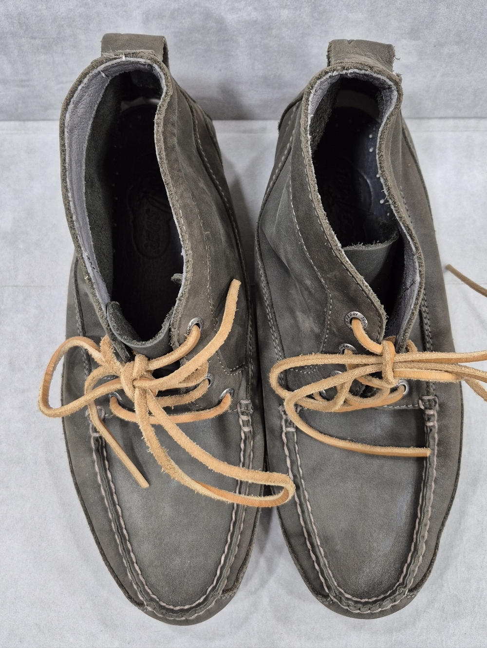 Sperry Top Sider nubuck chukka boots men's 9M olive green soft leather nautical - Picture 2 of 15